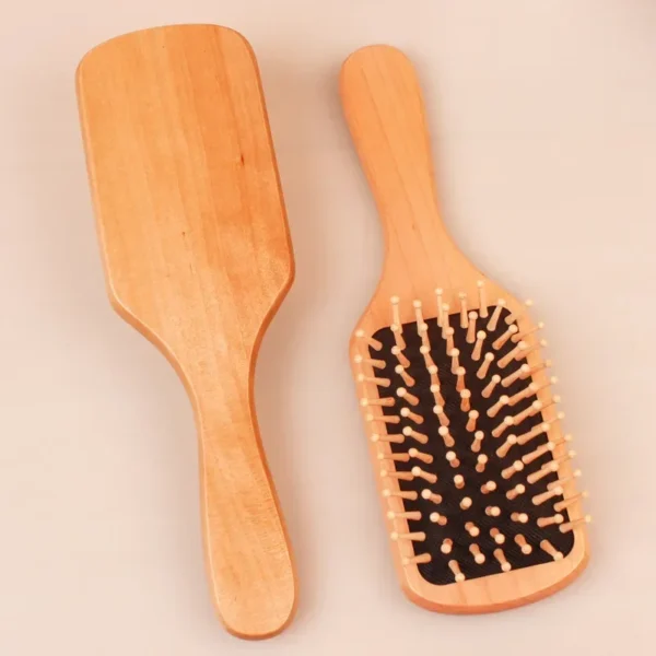 Wooden hair brush for scalp care, curly hair, and hair loss - Image 3