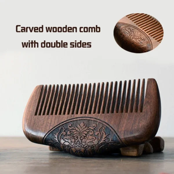 Wooden Hair Brush: Pocket Sandalwood Comb for Beard and Styling - Image 2