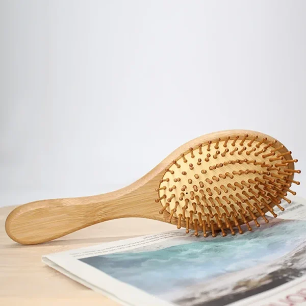 Wooden Hair Brush Professional Paddle Cushion Scalp Massage Comb - Image 2