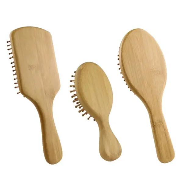 Wooden Hair Brush: Eco Bamboo Detangle, Scalp Massage Styling Tool - Image 2