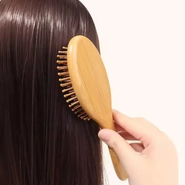 Wooden Hair Brush: Scalp Massager, Anti-Static, Beard & Baby Brush - Image 2