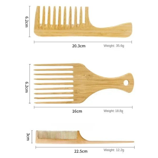 Wooden Hair Brush: Natural Bamboo Wide Tooth Comb for Women - Image 6