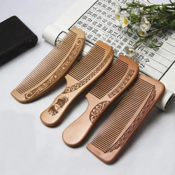 Thickened wooden hair brush, anti-static curly hair massage tool - Image 6