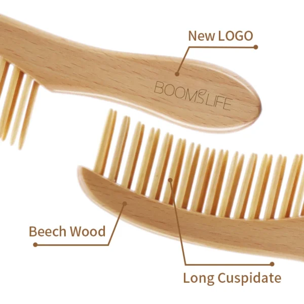 Wooden Hair Brush: Anti-Static Comb for Styling and Detangling - Image 3