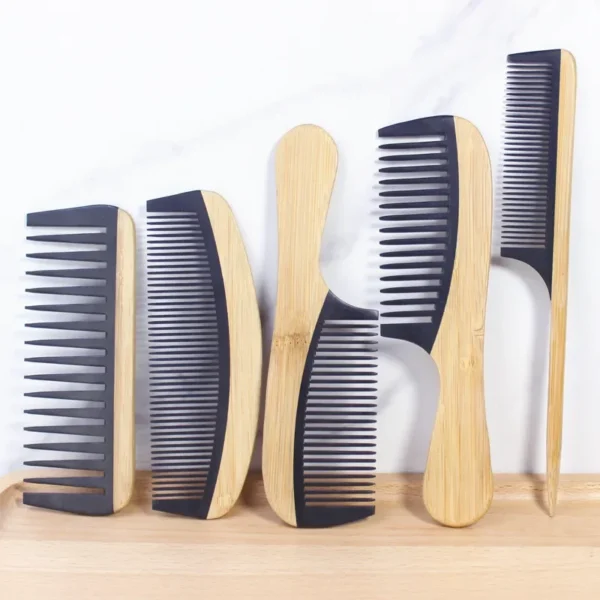 Wooden Hair Brush: Bamboo Flat Comb, Anti-static, Wide Tooth, Portable - Image 5