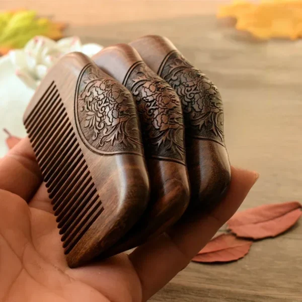 Wooden Hair Brush: Pocket Sandalwood Comb for Beard and Styling