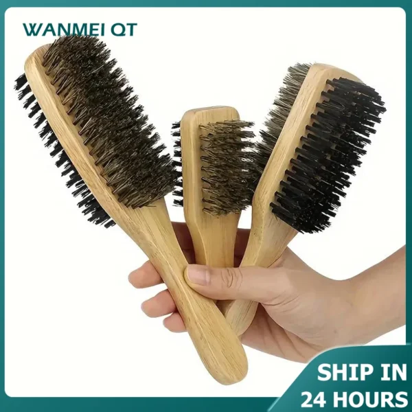 Wooden Hair Brush: Double-Sided Beard and Shaving Comb for Styling