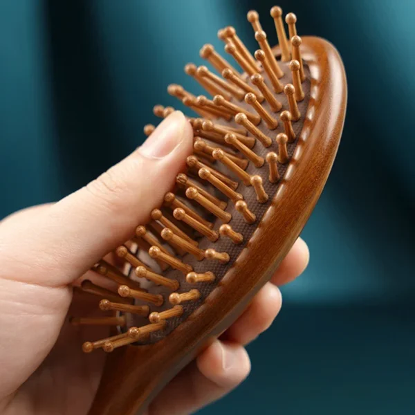 Wooden Hair Brush Air Cushion Anti-Static Massage Comb Curly Hair - Image 3