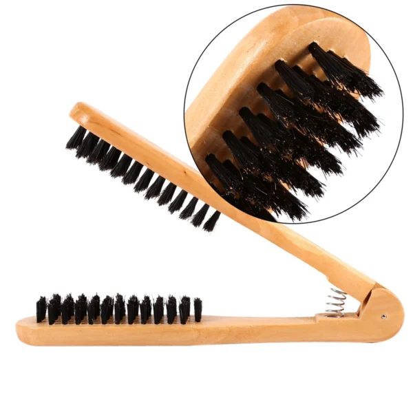 Wooden Hair Brush Double Comb Anti-Static Professional Hairdressing Tool - Image 3