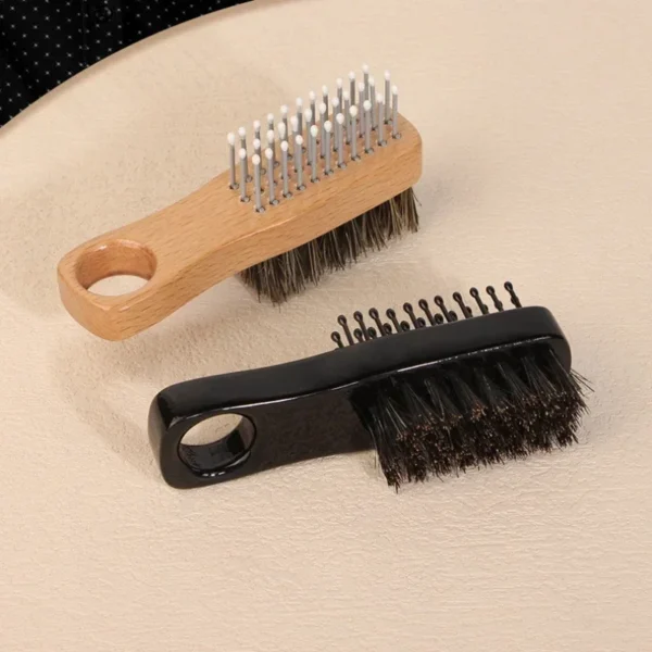 Wooden Hair Brush Double-Sided Beard Styling Comb For Men Professional