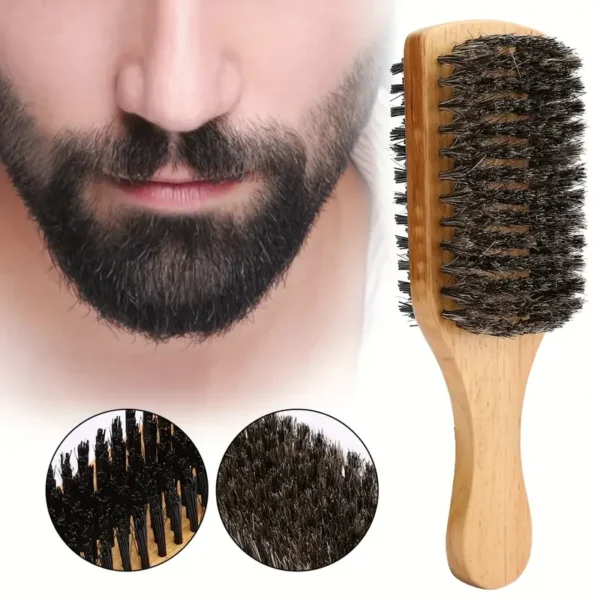 Wooden Hair Brush: Double-Sided Beard and Shaving Comb for Styling - Image 4