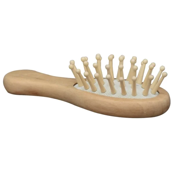 Wooden hair brush mini travel comb with smoothing massage sponge - Image 6