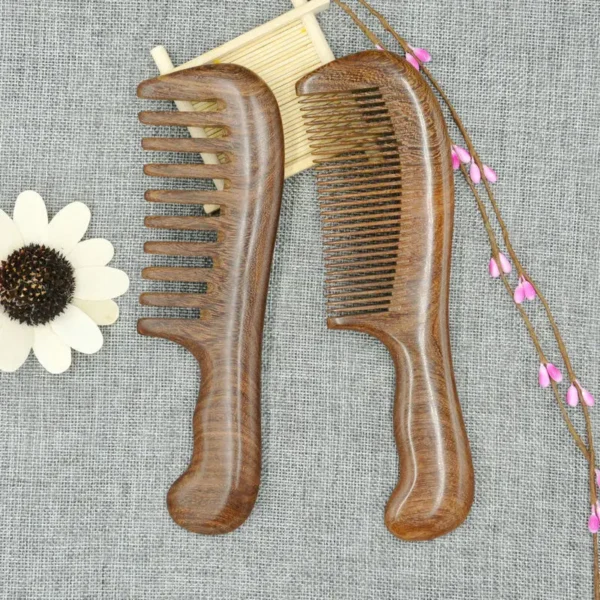 Wooden Hair Brush: Sandalwood Comb for Women, Anti-Static Detangler