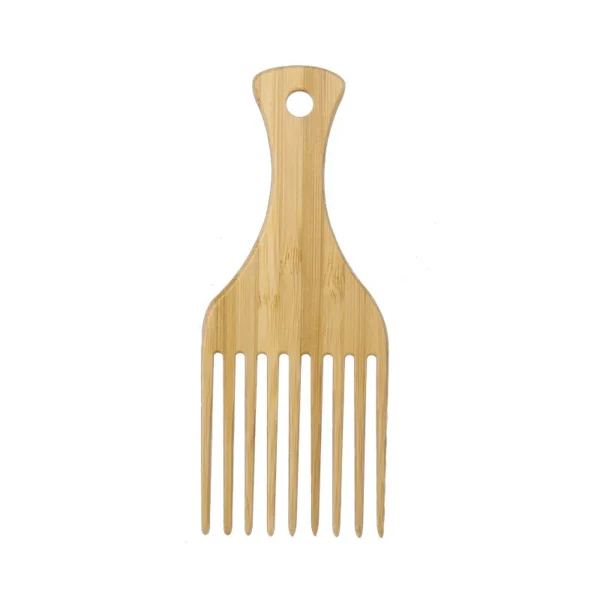 1Pcs Natural Bamboo Wooden Hair Brush Anti-Static Wide Tooth Afro Comb - Image 5