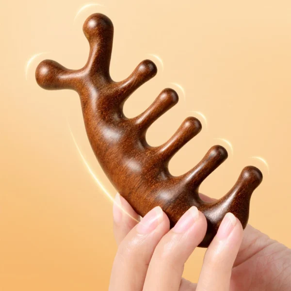 Wooden Hair Brush, Sandalwood Comb, and Scalp Massager for Care - Image 4