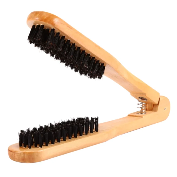 Wooden Hair Brush Double Comb Anti-Static Hair Straightener Tool