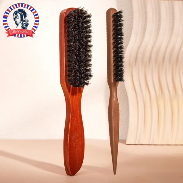 2pcs Wooden Hair Brush Set for Frizz Control and Scalp Massage