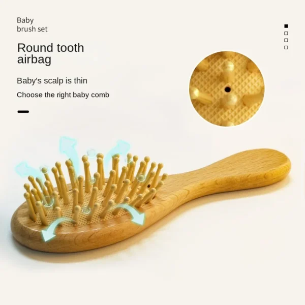 Wooden Hair Brush Bamboo Massage Comb Anti-Static Reduce Hair Loss - Image 3