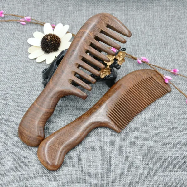 Wooden Hair Brush: Sandalwood Comb for Women, Anti-Static Detangler - Image 4