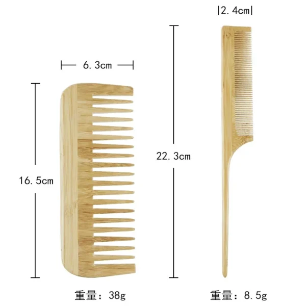 Wooden Hair Brush: Bamboo Scalp Massager, Anti-Static Cushion Comb - Image 4