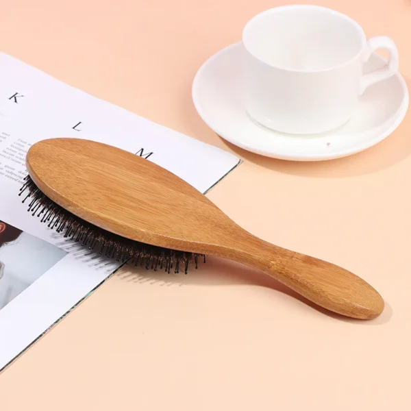 Wooden Hair Brush for Women, Detangling, Straightening, Barber Accessories - Image 3