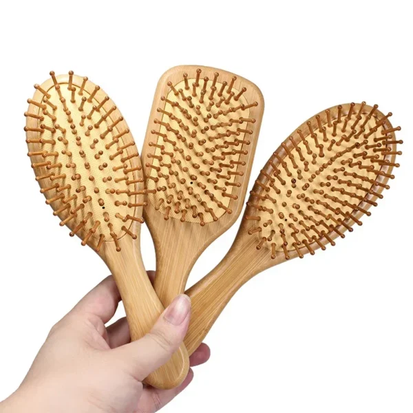 Wooden Hair Brush: Bamboo Air Cushion Massage Comb for Smooth Hair - Image 3