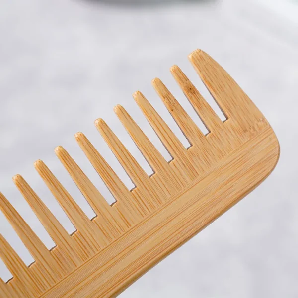 Wooden hair brush for detangling, anti-static, curly hair, men, women - Image 3