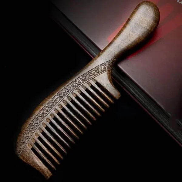 Wooden Hair Brush: Sandalwood Anti-Static Detangler & Scalp Massage