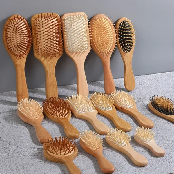 1Pc Wooden Hair Brush Paddle Comb for Scalp and Hair Care