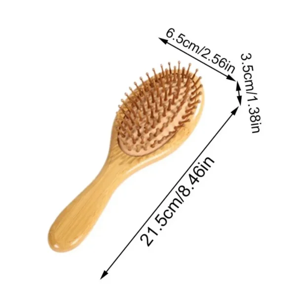 Wooden Hair Brush: Scalp Massager, Anti-Static, Beard & Baby Brush - Image 5