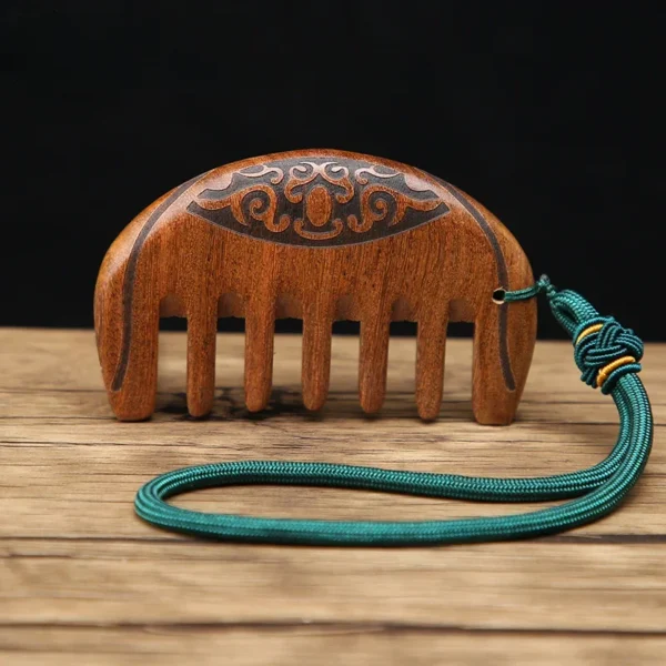 Wooden Hair Brush: Sandalwood Carved Comb for Beard and Hair Styling - Image 4