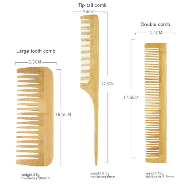 Wooden Hair Brush: Eco Bamboo Detangle, Scalp Massage Styling Tool - Image 5