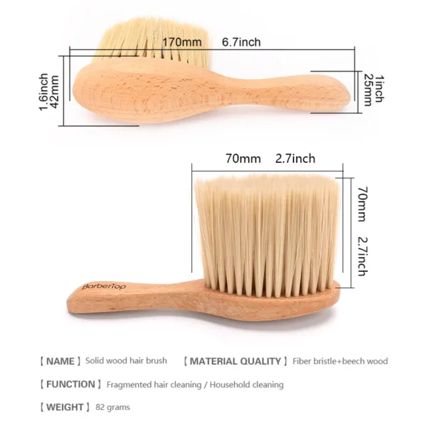 Wooden Hair Brush: Barbertop Neck Duster for Salon and Barbershop - Image 5