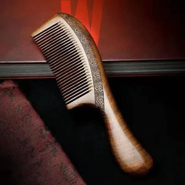 Wooden Hair Brush: Sandalwood Anti-Static Detangler & Scalp Massage - Image 2