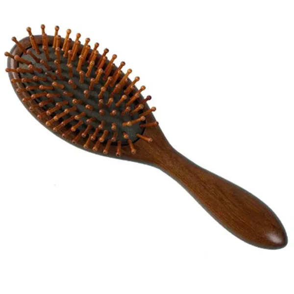 Golden Sandalwood Wooden Hair Brush for Hair Growth and Preventing Hair Loss - Image 3