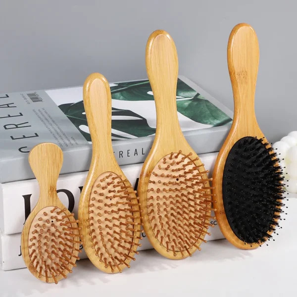 New Sdottor Wooden Bamboo Hair Brush Anti-Static Scalp Comb Styler