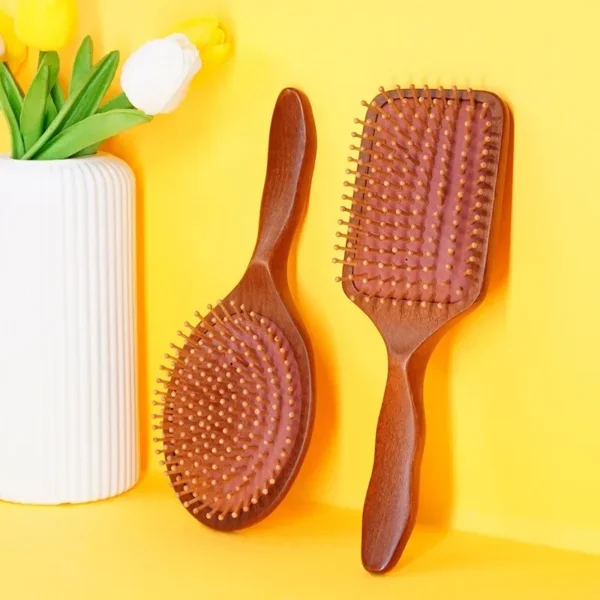 1PC Wooden Hair Brush, Professional Bamboo Paddle Comb for Scalp & Hair Care