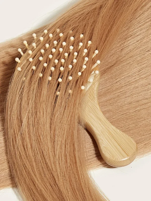 Wooden Hair Brush: Cute Cat Design, Anti-Static Scalp Massage - Image 4